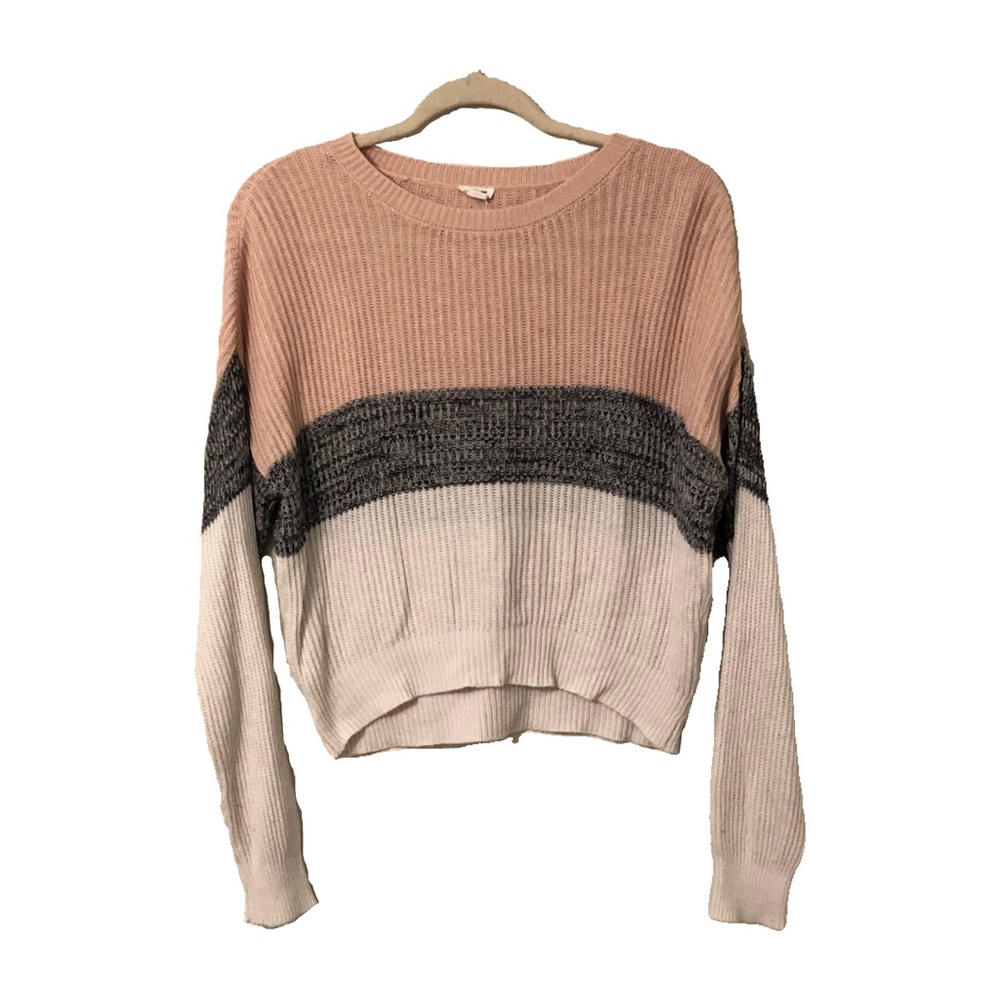 Garage Striped Knit Pink/Gray/Cream Sweater